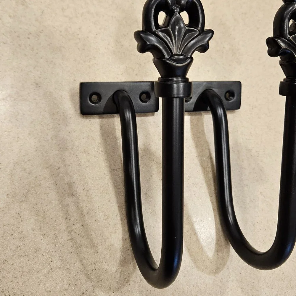 RARE NEW PAIR FRONTGATE FLOURISH OUTDOOR ALL WEATHER ORB CURTAIN ROD TIEBACKS
